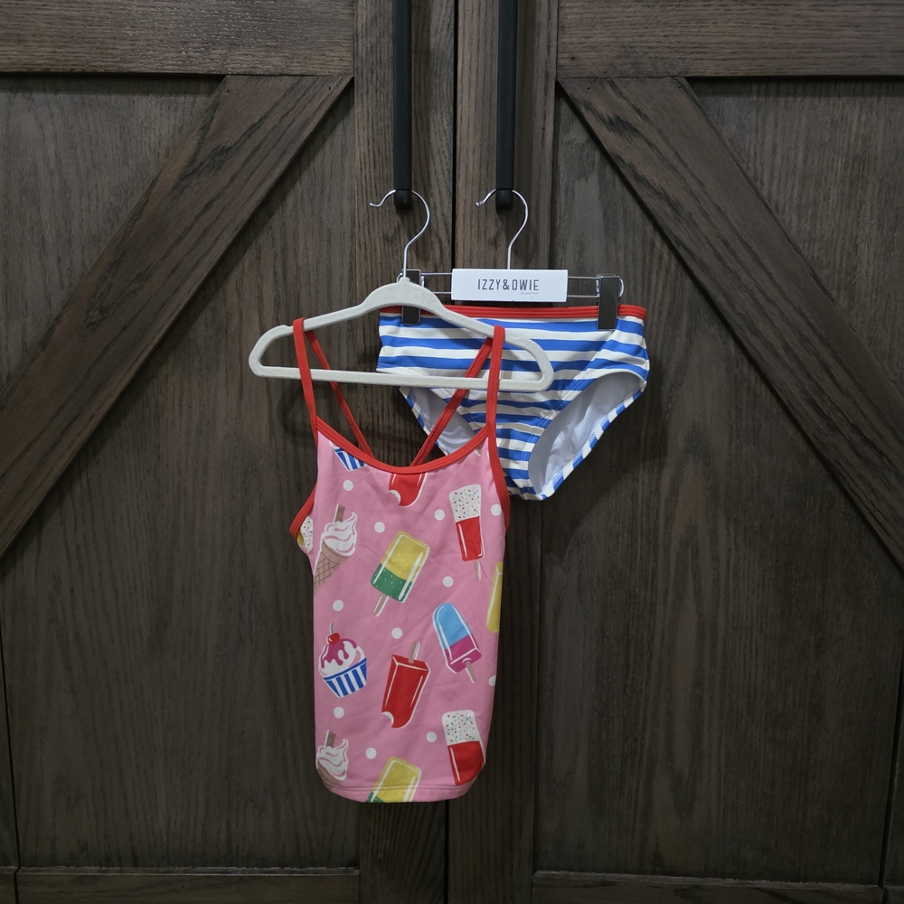 Mini Boden Pink Popsicle Swim Suit